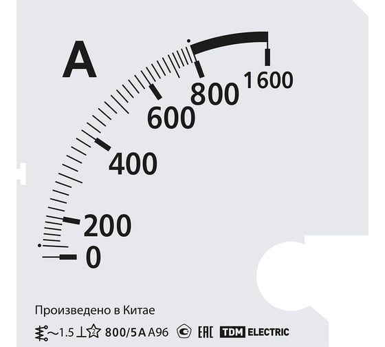 Шкала TDM ELECTRIC ш96 800/5а-1.5, для а96 х/5а SQ1102-2022