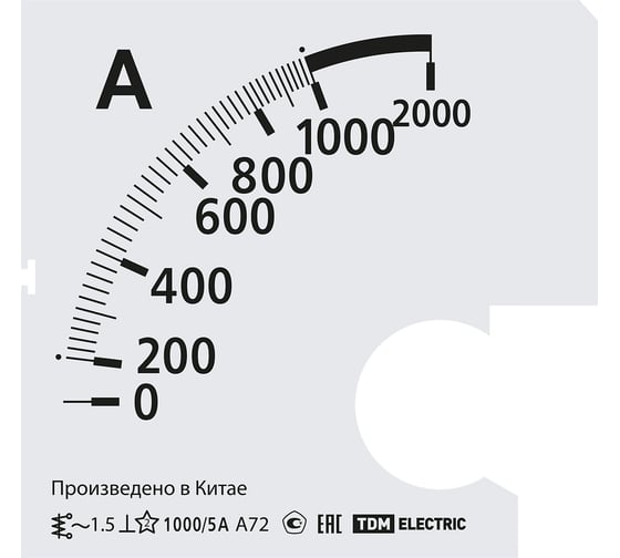 Шкала TDM ELECTRIC ш72 1000/5а-1.5, для а72 х/5а SQ1102-2065
