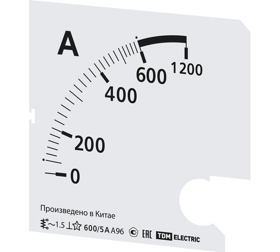 Шкала TDM ELECTRIC ш96 600/5а-1.5, для а96 х/5а SQ1102-2020