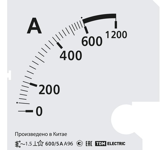 Шкала TDM ELECTRIC ш96 600/5а-1.5, для а96 х/5а SQ1102-2020