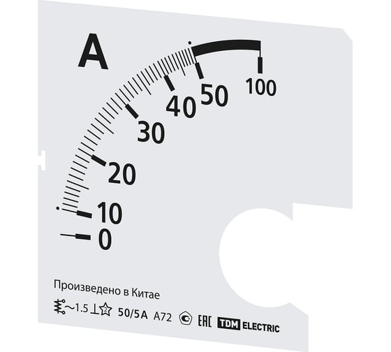 Шкала TDM ELECTRIC ш72 50/5а-1.5, для а72 х/5а SQ1102-2050