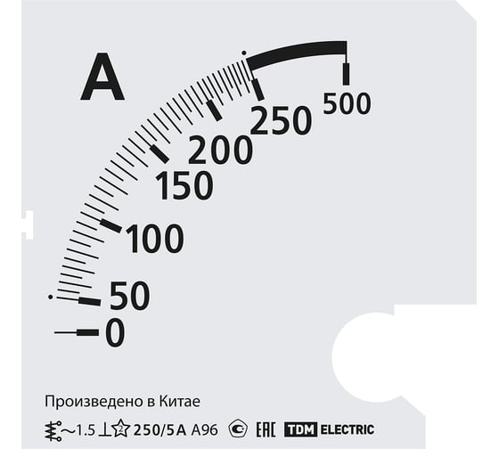 Шкала TDM ELECTRIC ш96 250/5а-1.5, для а96 х/5а SQ1102-2016