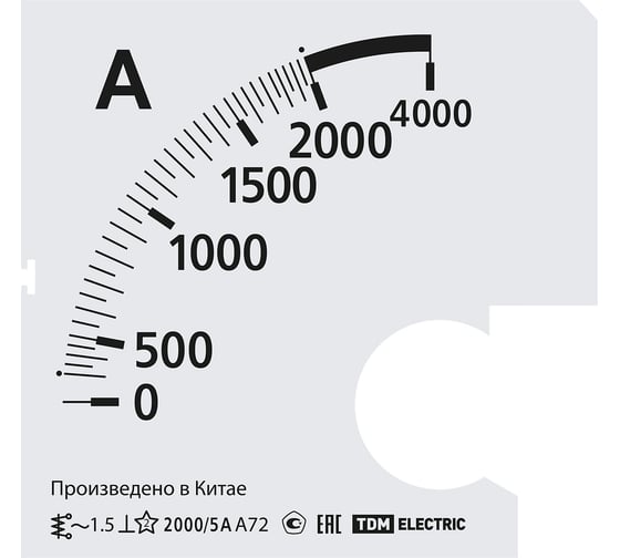 Шкала TDM ELECTRIC ш72 2000/5а-1.5, для а72 х/5а SQ1102-2068