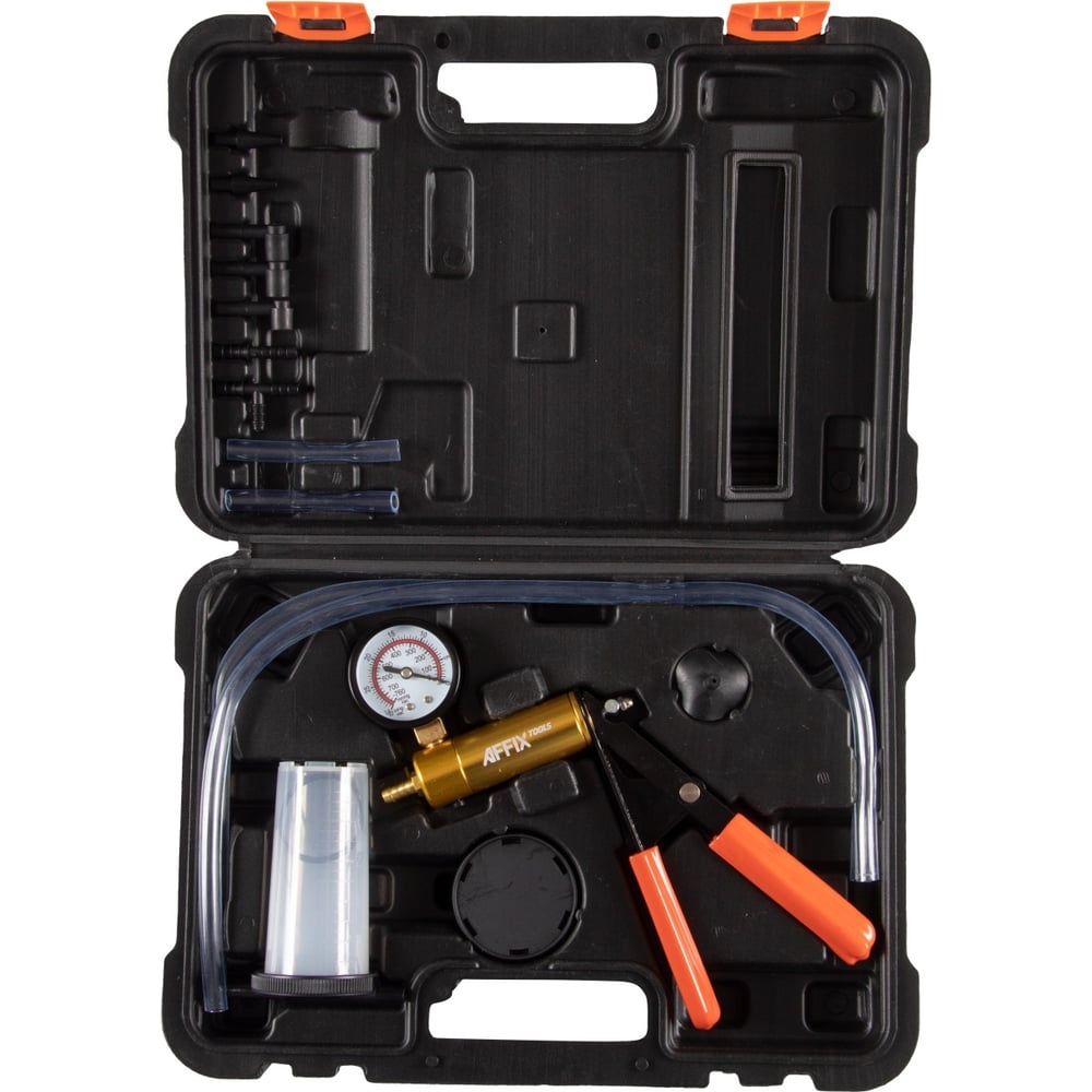 Вакуумметр AFFIX от -1 до 0 бар, комплект адаптеров, кейс, 15 предметов ...