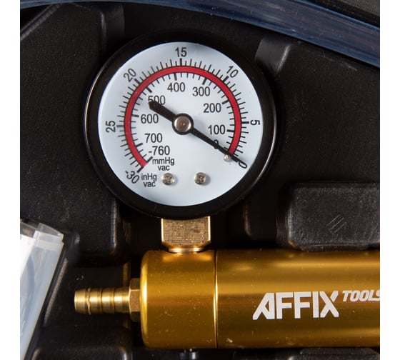 Вакуумметр AFFIX от -1 до 0 бар, комплект адаптеров, кейс, 15 предметов AF12030015C