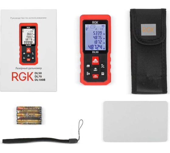 Лазерный дальномер с угломером RGK DL50 С ПОВЕРКОЙ 755696