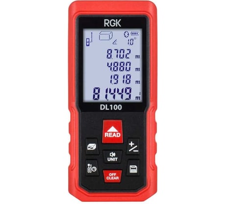 Лазерный дальномер с угломером RGK DL100 с поверкой 755719