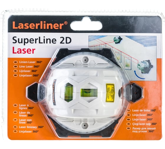 Линейный лазер 360 градусов с поворотным основанием Laserliner SuperLine 2D 081.110A