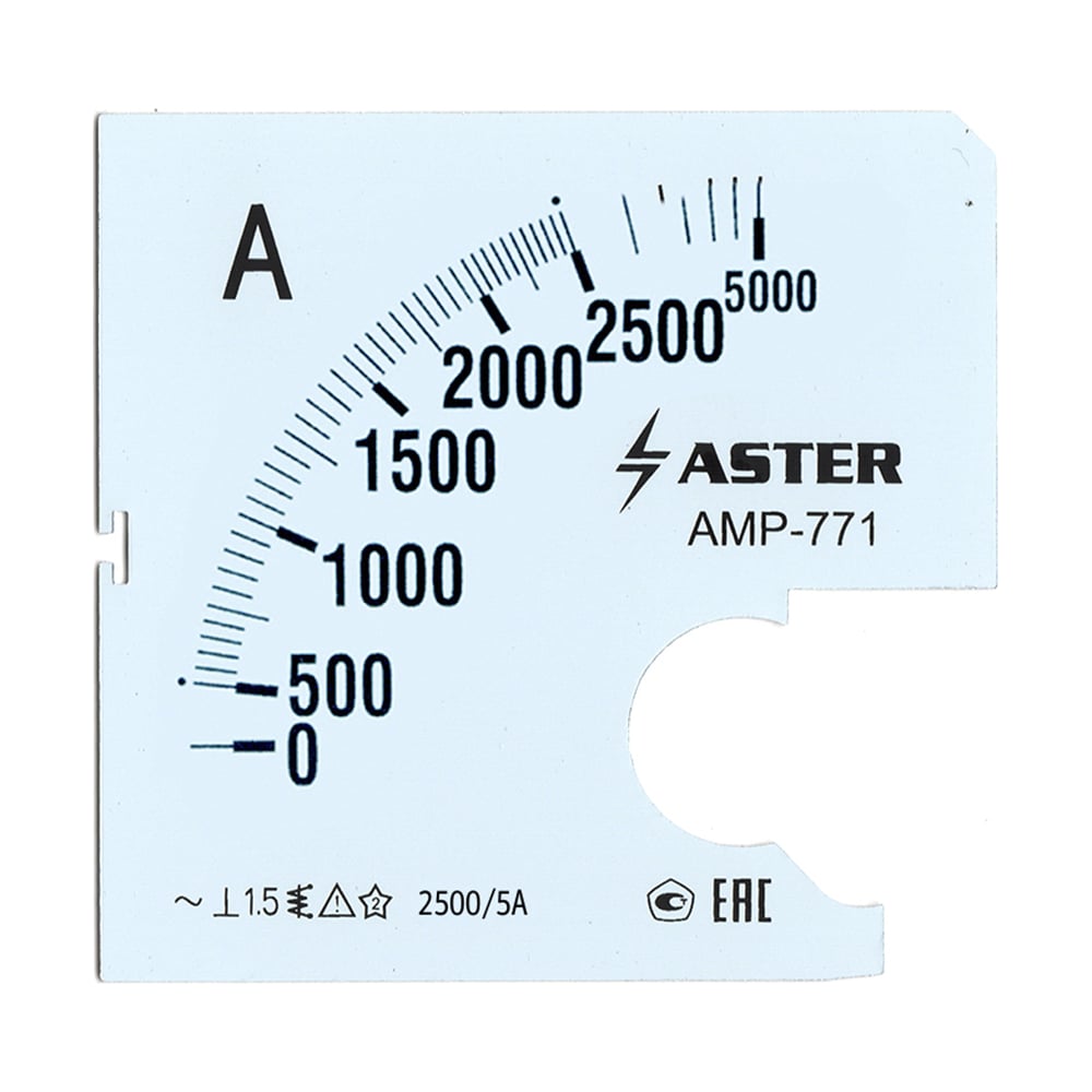 Шкала к амперметру ASTER amp-771 2500/5 а SC771-2500 - выгодная цена,  отзывы, характеристики, фото - купить в Москве и РФ