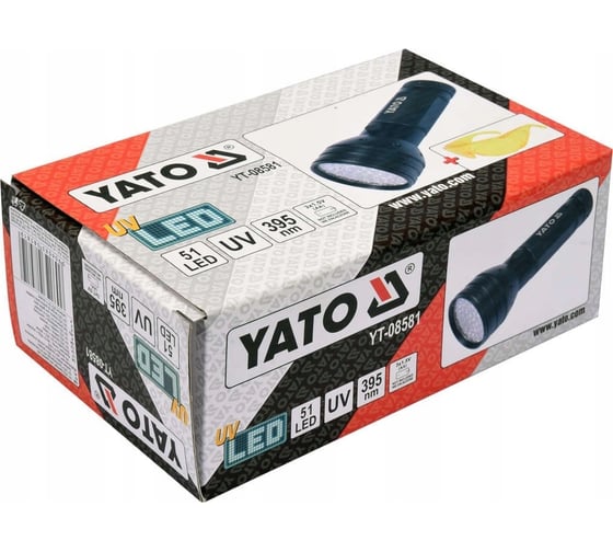Набор для проверки утечек хладогента YATO UV фонарь 51-LED YT-08581