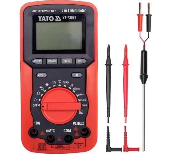 Универсальный цифровой измеритель YATO 5в1 YT-73087 1