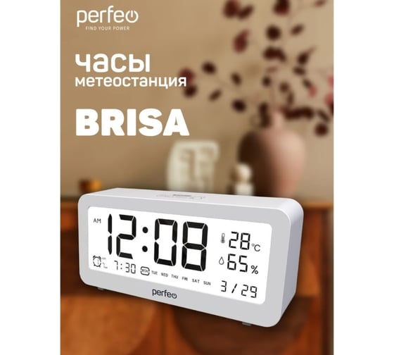 Часы-метеостанция Perfeo Brisa белый 30016111