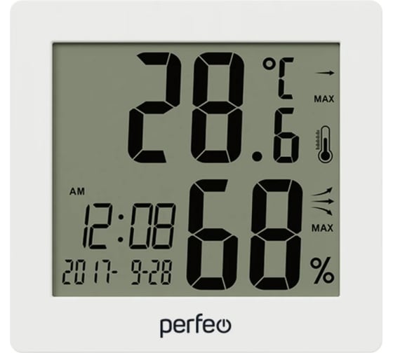Часы-метеостанция Perfeo Cubo белый 30016118
