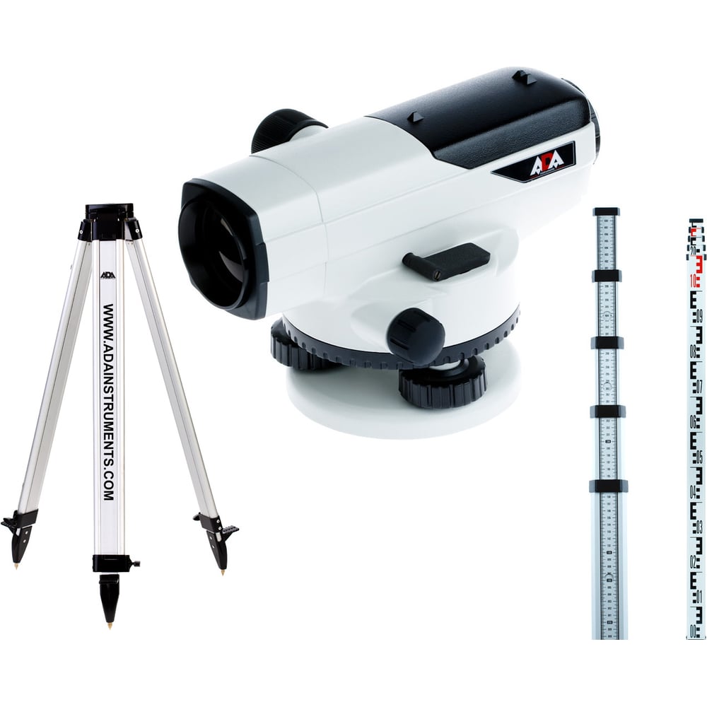 Профессиональный комплект ADA нивелир PROF X32, рейка STAFF 5, штатив ...