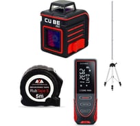 Комплект-2 ADA: лазерный уровень Cube 360 Basic Edition + дальномер Cosmo MINI + штатив LIFT 34 + рулетка RubTape 5 А00548