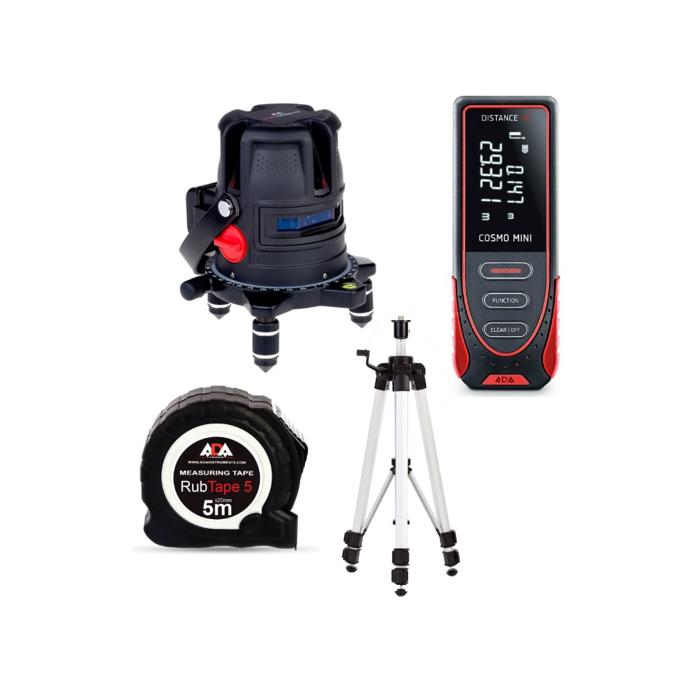 Комплект-3 ADA: лазерный уровень PROLiner 4V + дальномер Cosmo MINI ...