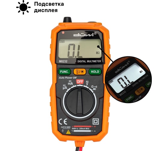 Цифровой мультиметр со светодиодным фонариком duwi M8232 PROFI 26045 5