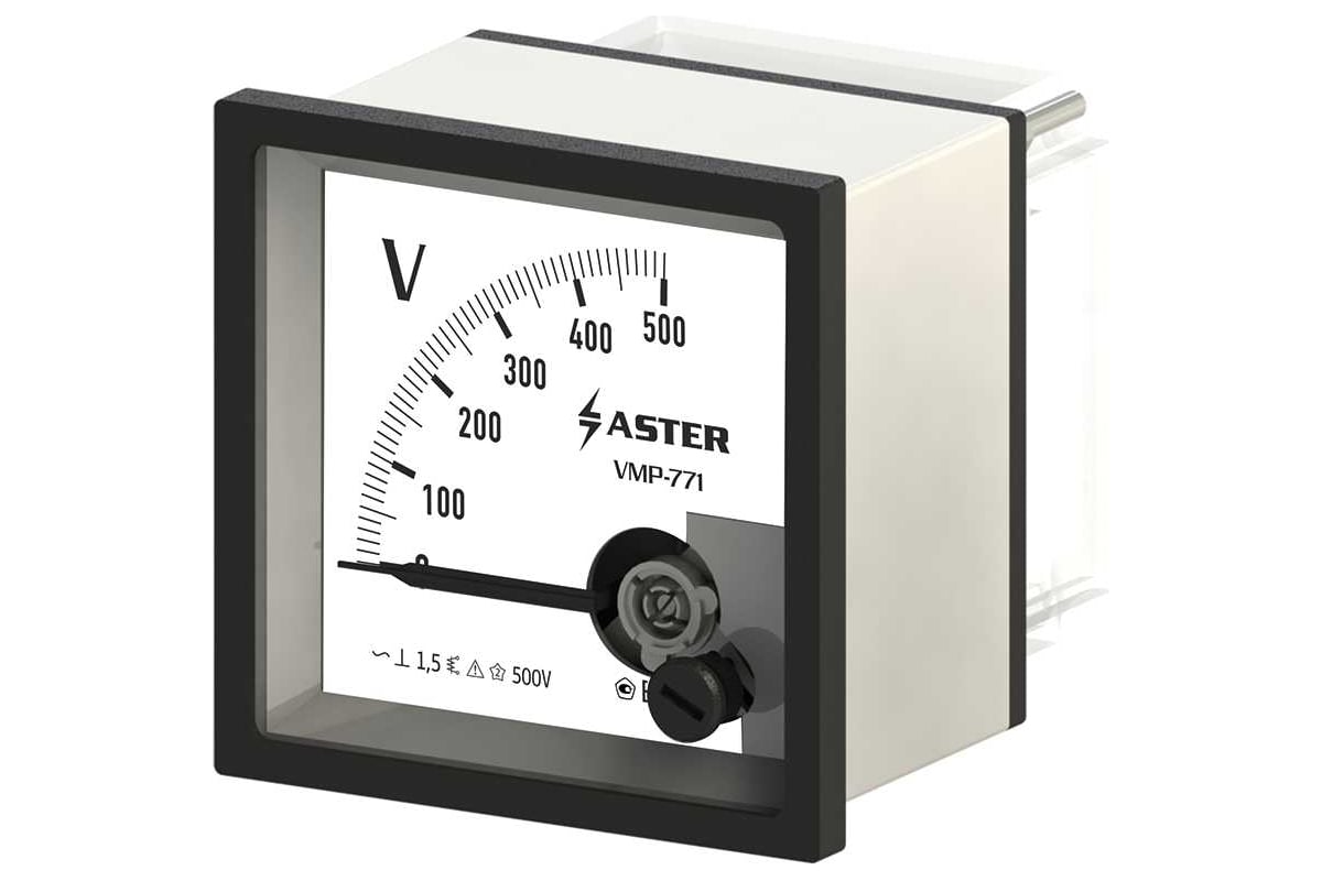 Аналоговый вольтметр ASTER vmp-771 0-500 в класс точности 1.5 VMP-771-500