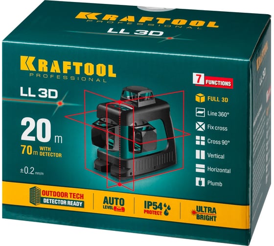 Лазерный нивелир KRAFTOOL LL-3D 34640
