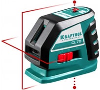 Лазерный линейный нивелир KRAFTOOL CL-70 20м / 70м /детектор/, сверхъяркий IP54 34660