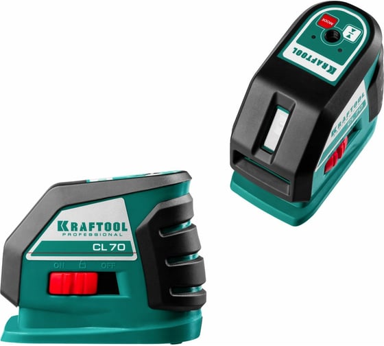 Лазерный линейный нивелир KRAFTOOL CL-70 20м / 70м /детектор/, сверхъяркий IP54 34660