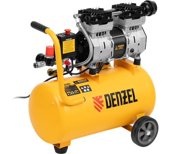 Безмасляный компрессор DENZEL DLS950/24 950 Вт, 165 л/мин, ресивер 24 л 58026
