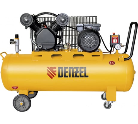 Масляный ременной компрессор DENZEL DRV2200/100 10 бар 440 л/м 2,2 кВт 58088