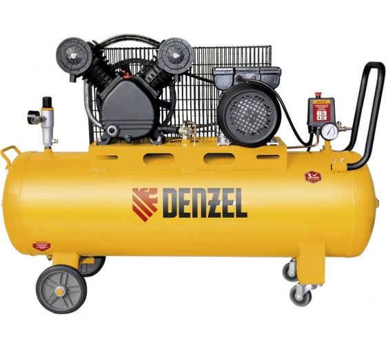 Масляный ременной компрессор DENZEL DRV2200/100 10 бар 440 л/м 2,2 кВт 58088