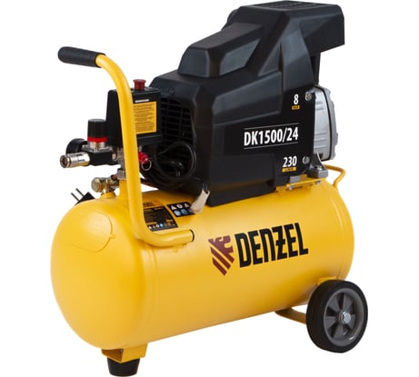 Воздушный компрессор DENZEL DK1500/24,Х-PRO 1,5 кВт, 230 л/мин, 24 л 58063