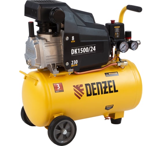 Воздушный компрессор DENZEL DK1500/24,Х-PRO 1,5 кВт, 230 л/мин, 24 л 58063