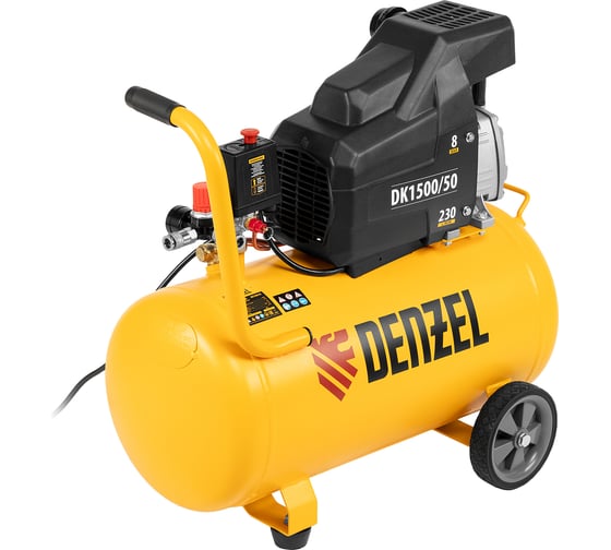 Воздушный компрессор DENZEL DK1500/50,Х-PRO 1,5 кВт, 230 л/мин, 50 л 58064