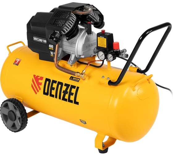 Воздушный компрессор DENZEL DKV2200/100,Х-PRO 2.2 кВт, 400 л/мин, 100л 58079