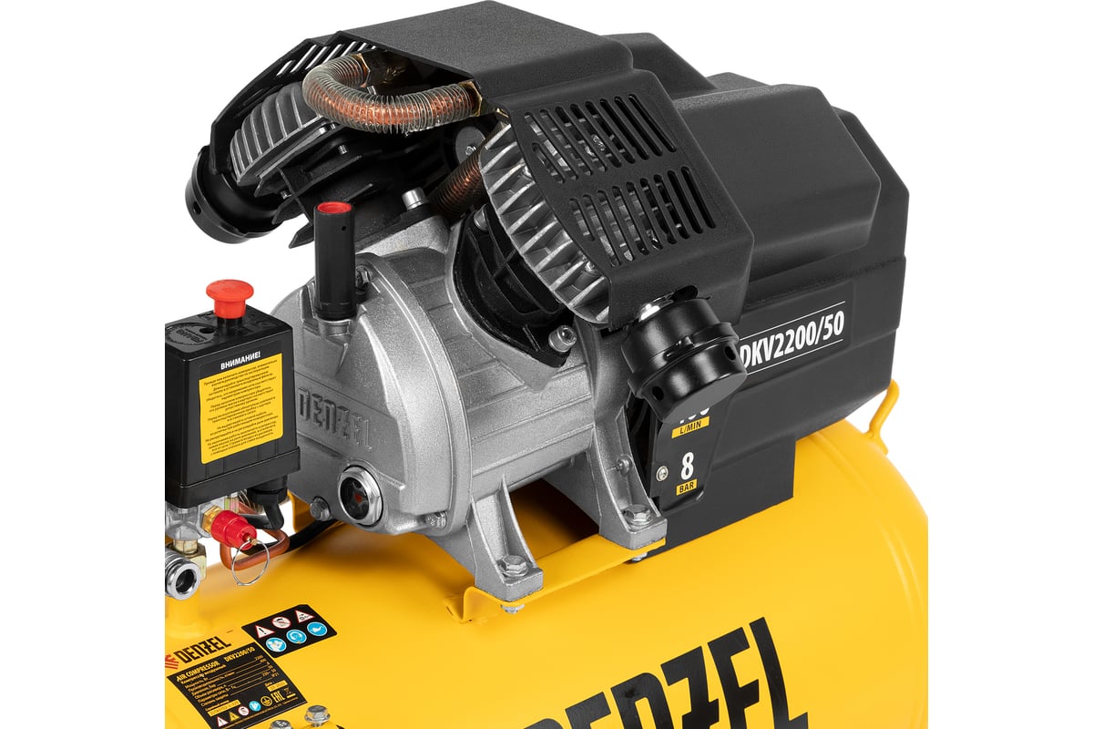 Воздушный компрессор DENZEL DKV2200/50,Х-PRO 2,2 кВт, 400 л/мин, 50 л ...