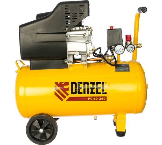 Воздушный компрессор DENZEL PC 50-260, 1,8 кВт, 260л/мин, 50л, 10 бар 58073