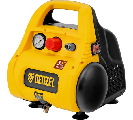 Воздушный безмасляный компрессор DENZEL РС 1 6-180, 1,1 кВт, 180 л мин, 6 л 58057