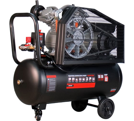 Компрессор Verton Air AC-50/450RV 230/50 В/Гц, масляный, ременной, 450 л/м, 50 л, 10 бар, 2.2 кВт, 1000 об/мин, рапид, асинхронный, однофазный 01.14017.15124