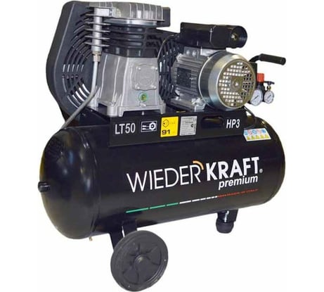 Двухцилиндровый ременной компрессор WIEDERKRAFT 50л 320л/мин WDK-90532