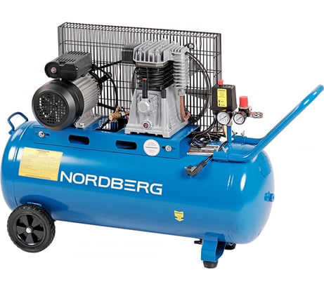 Поршневой компрессор с ременной передачей NORDBERG 380В, 100 л, 390 л/мин NCE100/391