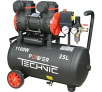 Поршневой малошумный безмасляный компрессор POWER TECHNIC с фильтром влагоотделителем ACL240/025