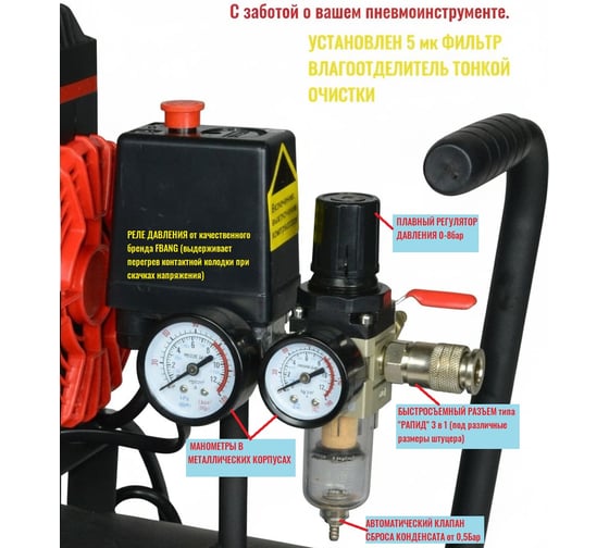Поршневой малошумный безмасляный компрессор POWER TECHNIC с
