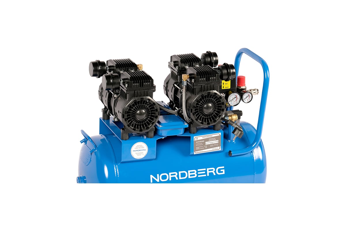 Компрессор безмасляный NORDBERG 220В, ресив. 50л, 440 л/мин NCEO50/440 ...