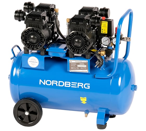 Компрессор безмасляный NORDBERG 220В, ресив. 50л, 440 л/мин NCEO50/440