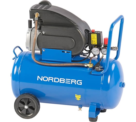 Компрессор поршневой NORDBERG 220В, ресив. 50л, 240 л/мин NCE50/240