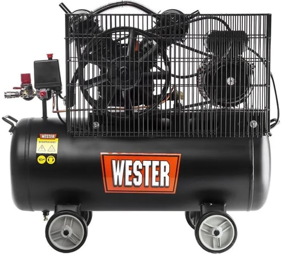 Компрессор WESTER WBK2200/50PRO ременной привод, поршневой масляный, 2200 Вт, 340л/мин, 8бар 631638