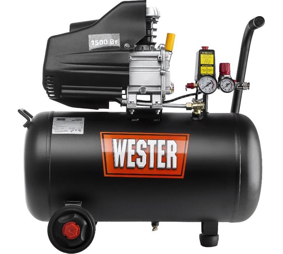 Компрессор WESTER WK1500/50 масляный, 1500Вт, 190л/мин, 50л, 8 бар 631634