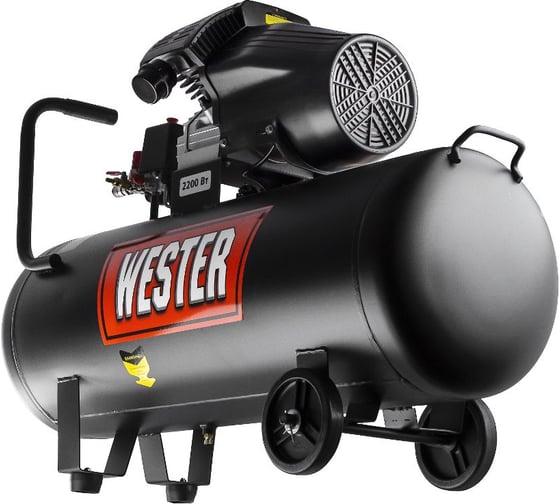 Компрессор WESTER WK2200/100PRO поршневой масляный, 2200 Вт, 330л/мин, 8бар 631637