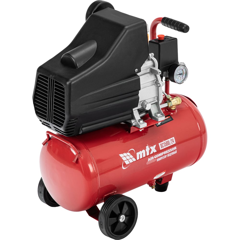 Воздушный компрессор MTX dc1500l/24, 1,5 квт, 24 л, 210 л/мин 58017 ...