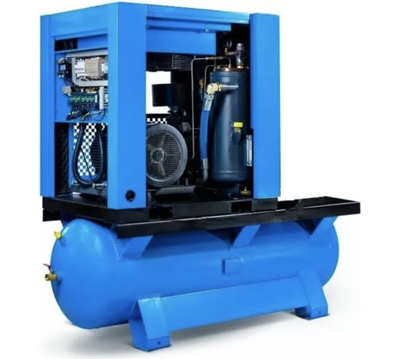 Винтовой маслозаполненный компрессор на ресивере KRAFTMACHINE КМ7,5-8рВ-500 (IP54) KMMVR070800RC55JH