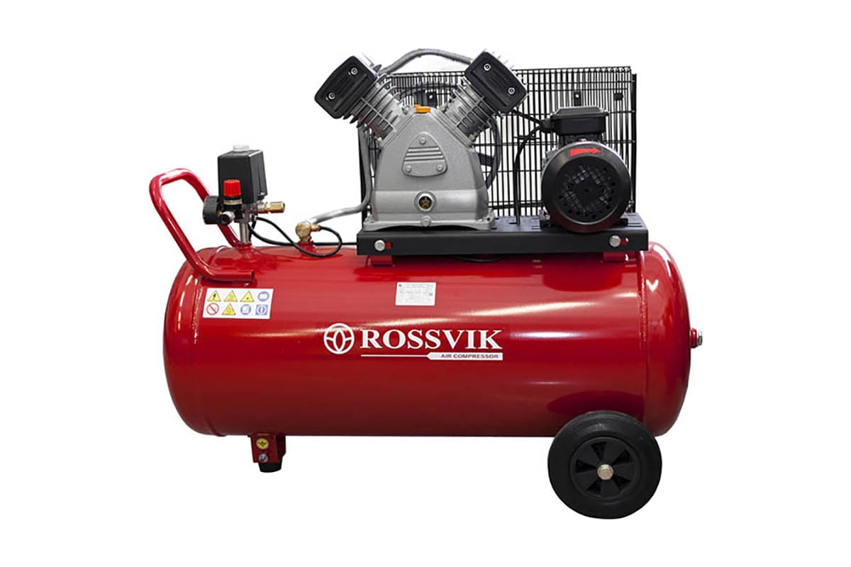 Поршневой компрессор ROSSVIK 10бар, ресивер 100л, 380В/2,2кВт СБ4/С-100 ...