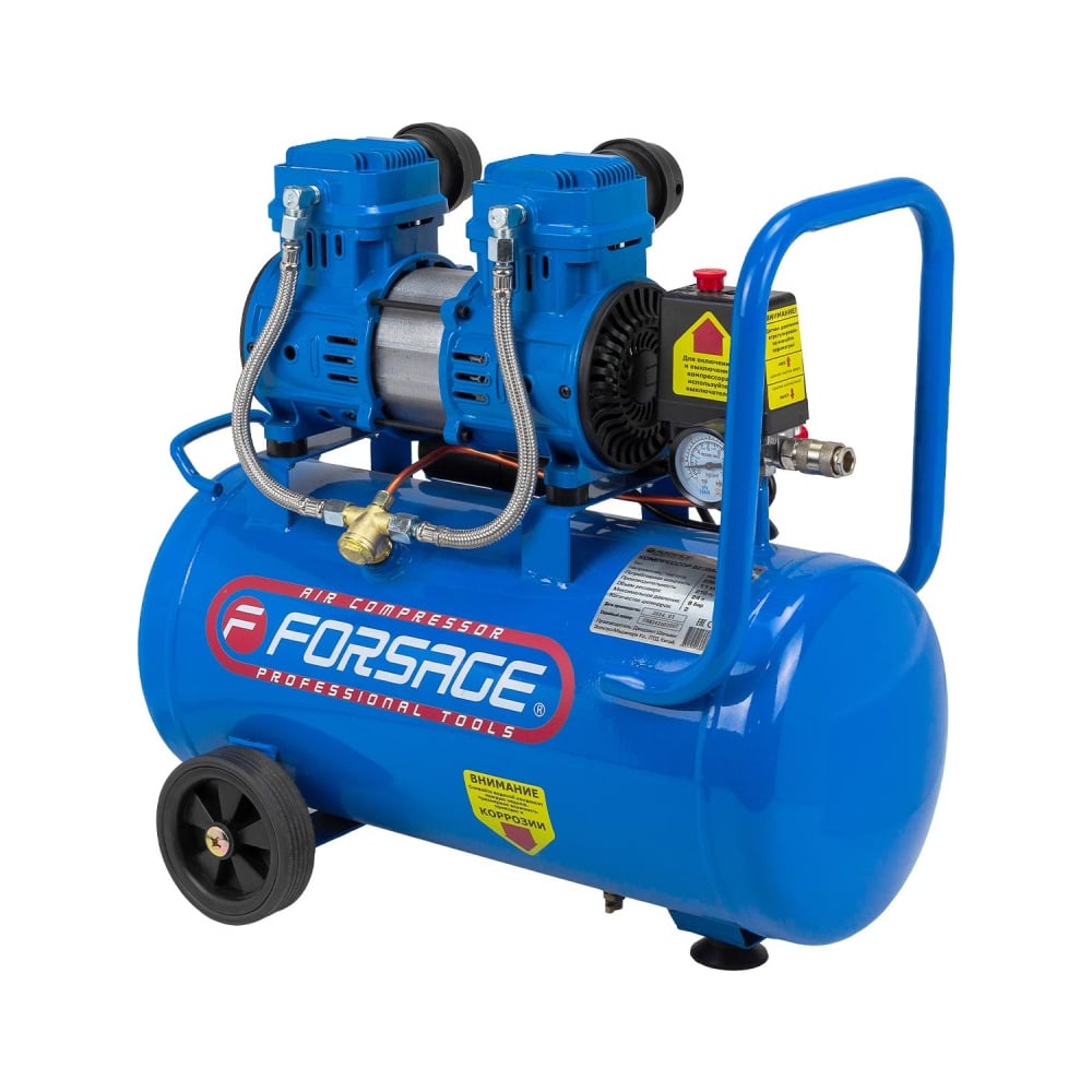 КомпрессорпоршневойспрямымприводомForsage2цилиндра,безмасляныйF-BM20/24OILFREE(59213)